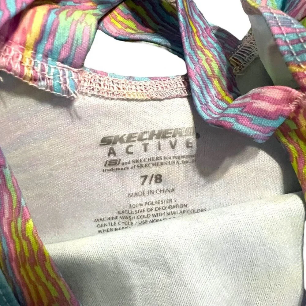 Skechers Active Sz 7/8 Colorful Cross Back Athletic Shirt